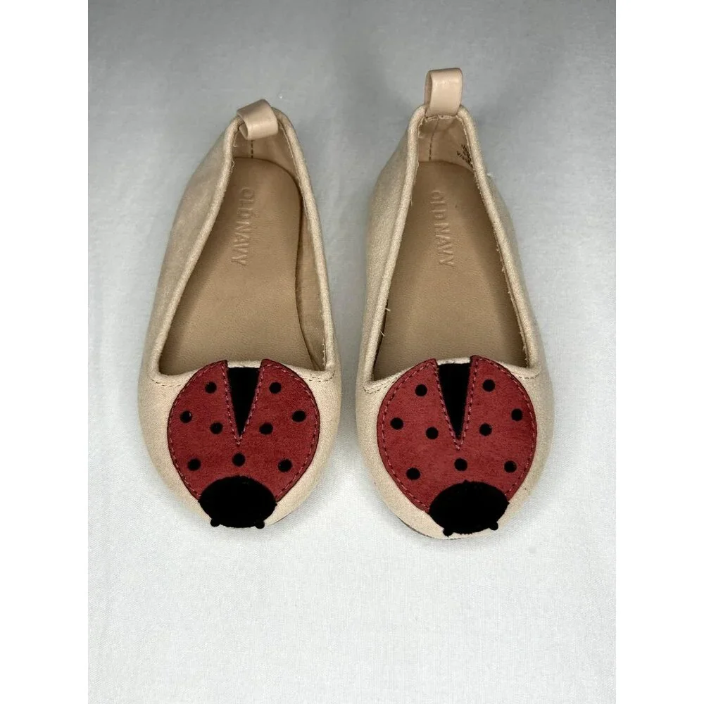 Old Navy Shoes Toddler Girls Size 5 Faux Suede Ladybug Ballet Flats Slip On 5C